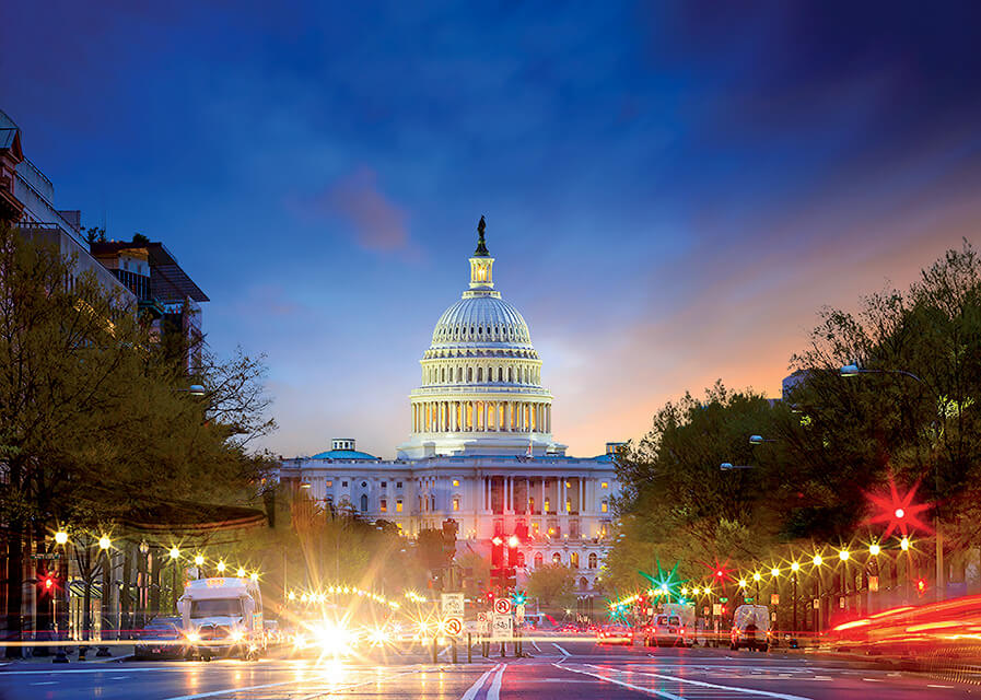 Washington, D.C., capitol at night